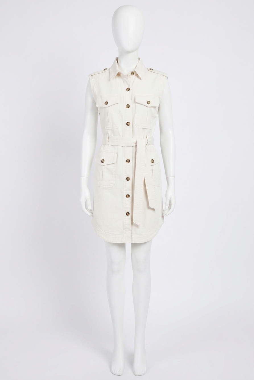 NEW TRIBAL sleeveless cargo dress in coco milk